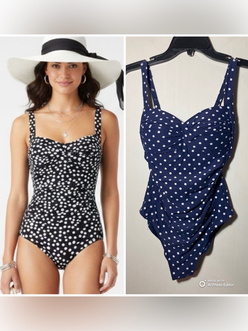 Bond-Eye Australia Polka Dot Swimsuit Mesh Lined  Adjustable Straps Size 4